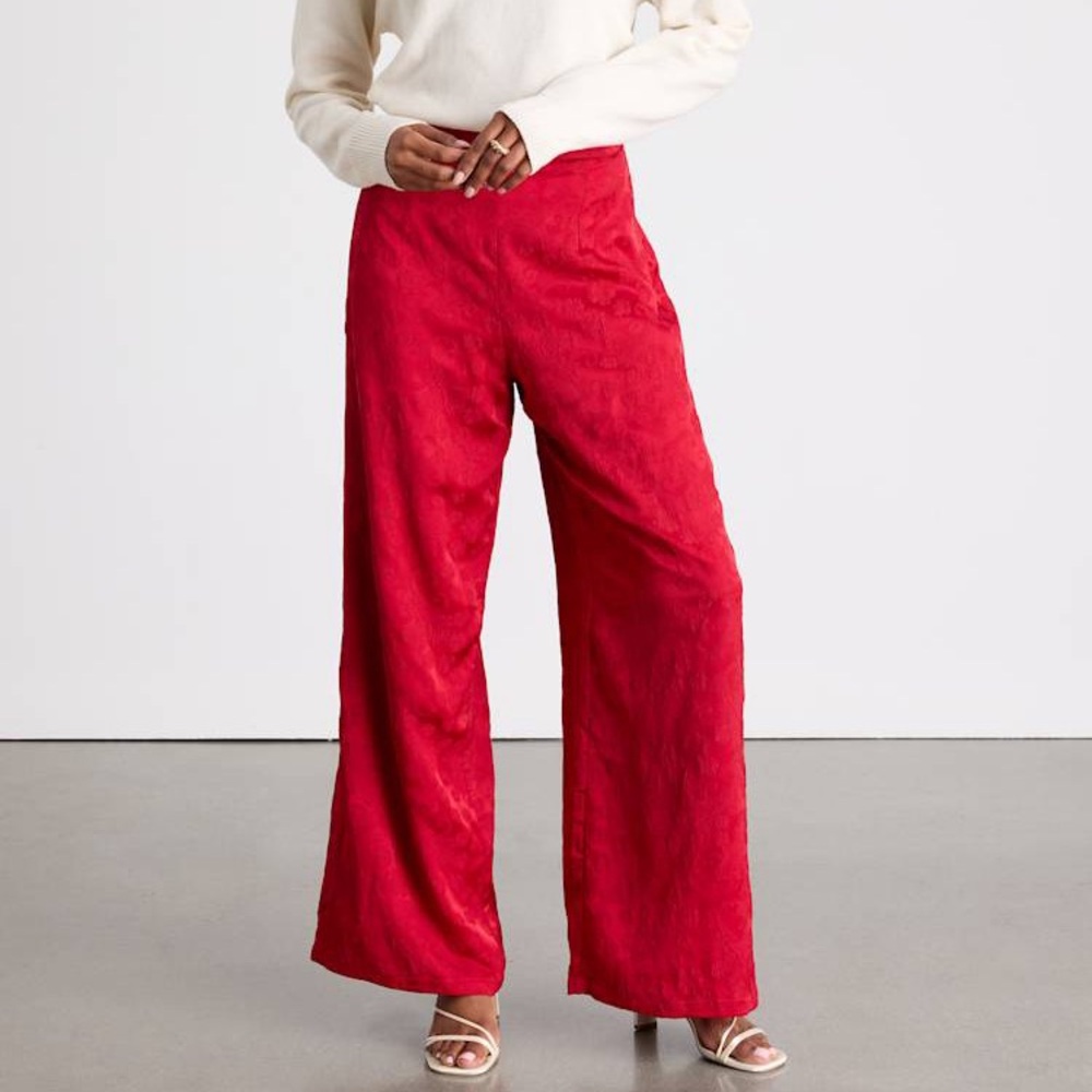 Lulu's Vibrant Red Wide-Leg Pants
